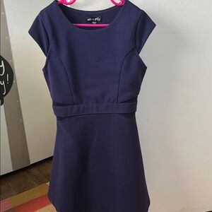 Blue Sheath Dress with Cap Sleeves for Wedding Guest